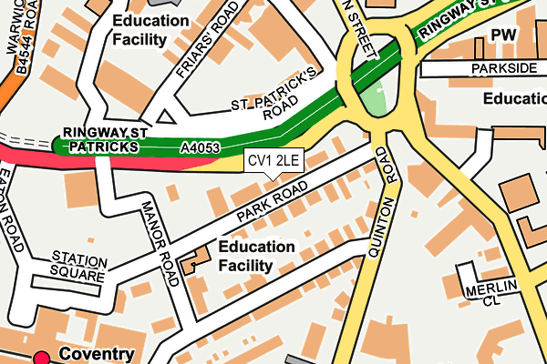 CV1 2LE map - OS OpenMap – Local (Ordnance Survey)