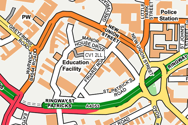 CV1 2LL map - OS OpenMap – Local (Ordnance Survey)