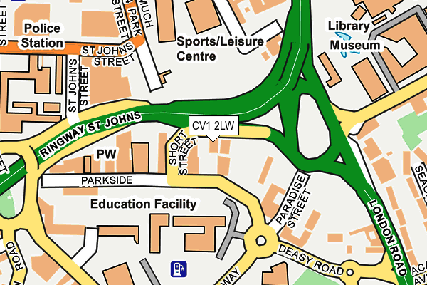 CV1 2LW map - OS OpenMap – Local (Ordnance Survey)