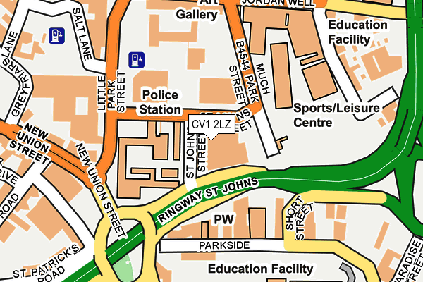 CV1 2LZ map - OS OpenMap – Local (Ordnance Survey)