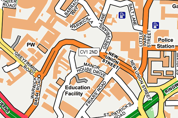 CV1 2ND map - OS OpenMap – Local (Ordnance Survey)