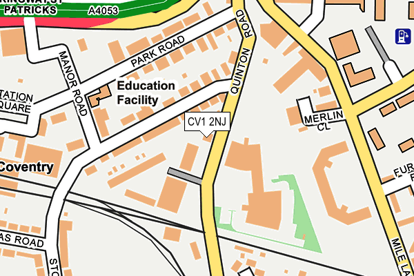 CV1 2NJ map - OS OpenMap – Local (Ordnance Survey)