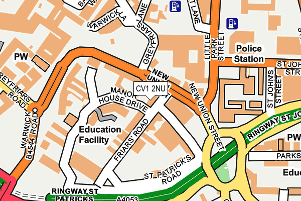 CV1 2NU map - OS OpenMap – Local (Ordnance Survey)