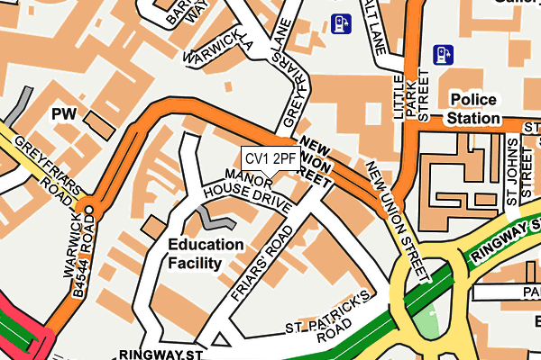 CV1 2PF map - OS OpenMap – Local (Ordnance Survey)