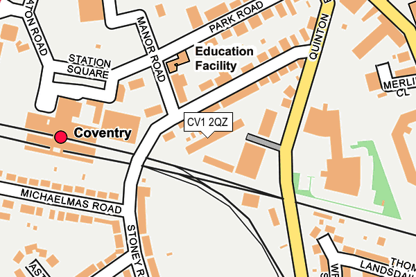 CV1 2QZ map - OS OpenMap – Local (Ordnance Survey)