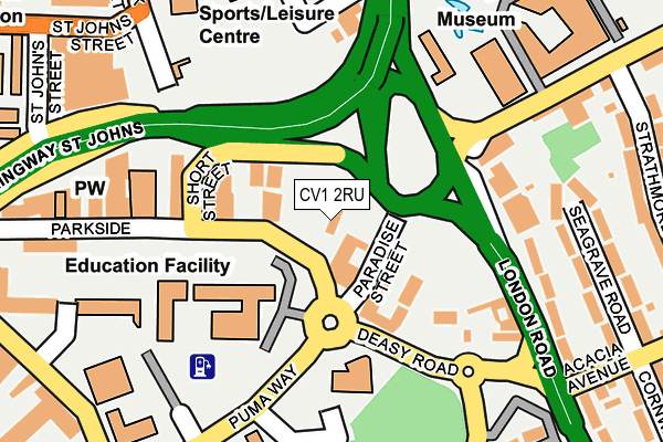 CV1 2RU map - OS OpenMap – Local (Ordnance Survey)