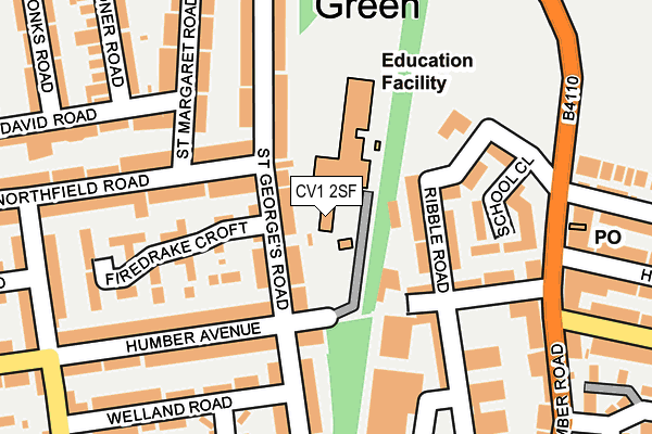 CV1 2SF map - OS OpenMap – Local (Ordnance Survey)