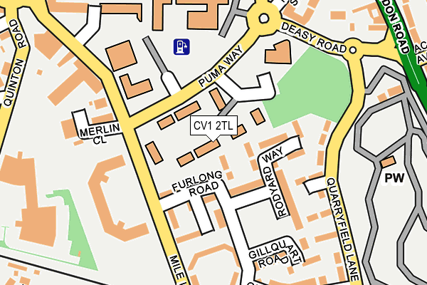 CV1 2TL map - OS OpenMap – Local (Ordnance Survey)