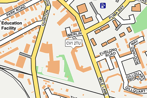 CV1 2TU map - OS OpenMap – Local (Ordnance Survey)