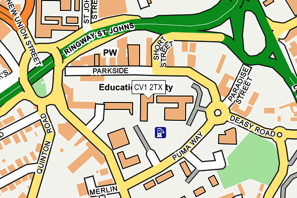 CV1 2TX map - OS OpenMap – Local (Ordnance Survey)