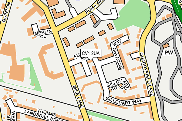 CV1 2UA map - OS OpenMap – Local (Ordnance Survey)