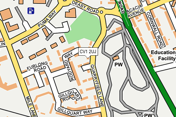 CV1 2UJ map - OS OpenMap – Local (Ordnance Survey)