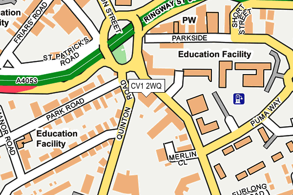 CV1 2WQ map - OS OpenMap – Local (Ordnance Survey)