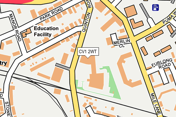 CV1 2WT map - OS OpenMap – Local (Ordnance Survey)