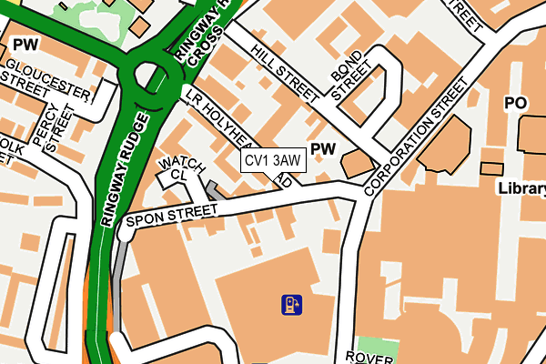 CV1 3AW map - OS OpenMap – Local (Ordnance Survey)