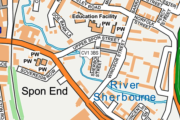 CV1 3BS map - OS OpenMap – Local (Ordnance Survey)