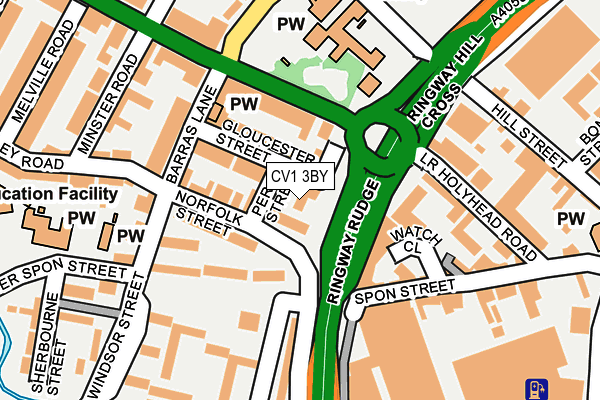 CV1 3BY map - OS OpenMap – Local (Ordnance Survey)