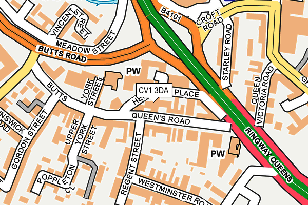 CV1 3DA map - OS OpenMap – Local (Ordnance Survey)