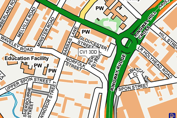 CV1 3DD map - OS OpenMap – Local (Ordnance Survey)