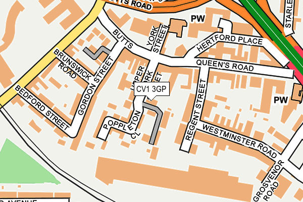 CV1 3GP map - OS OpenMap – Local (Ordnance Survey)