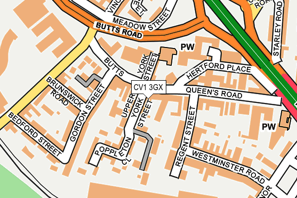 CV1 3GX map - OS OpenMap – Local (Ordnance Survey)