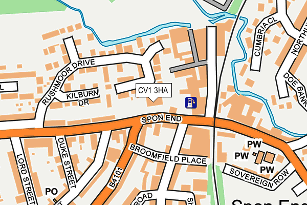 CV1 3HA map - OS OpenMap – Local (Ordnance Survey)
