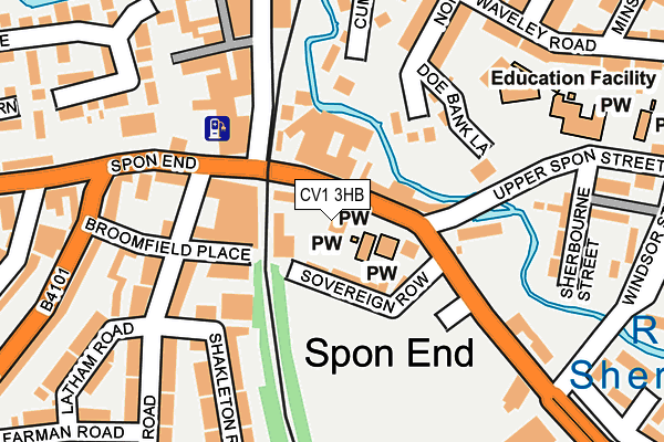 CV1 3HB map - OS OpenMap – Local (Ordnance Survey)