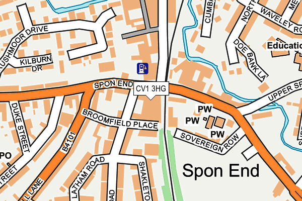 CV1 3HG map - OS OpenMap – Local (Ordnance Survey)