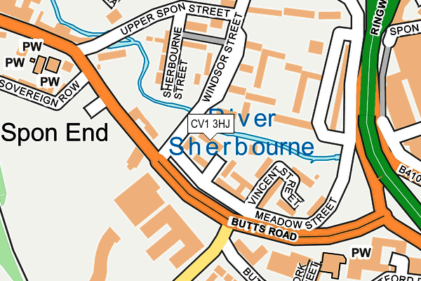 CV1 3HJ map - OS OpenMap – Local (Ordnance Survey)