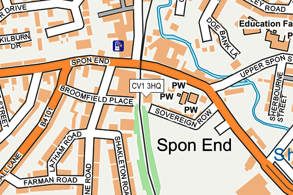 CV1 3HQ map - OS OpenMap – Local (Ordnance Survey)