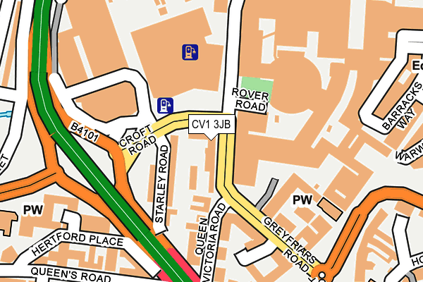CV1 3JB map - OS OpenMap – Local (Ordnance Survey)