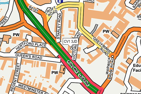 CV1 3JD map - OS OpenMap – Local (Ordnance Survey)