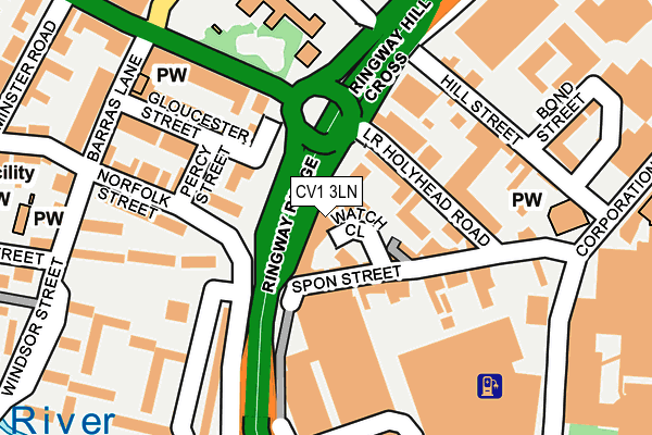CV1 3LN map - OS OpenMap – Local (Ordnance Survey)