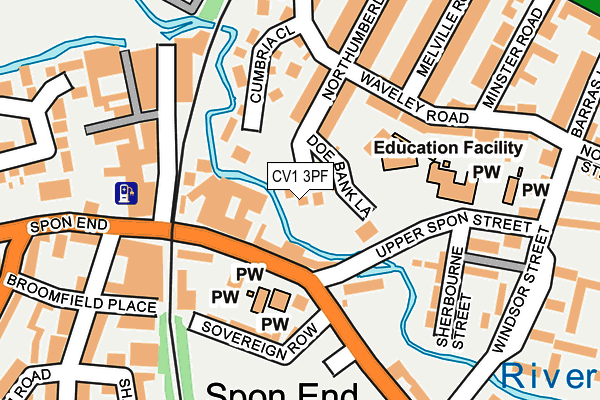 CV1 3PF map - OS OpenMap – Local (Ordnance Survey)