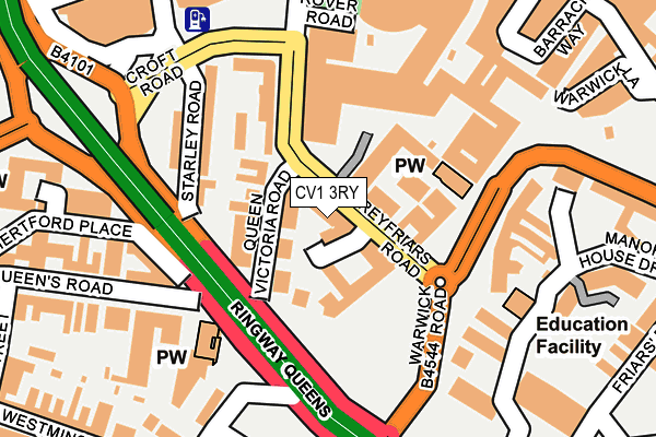CV1 3RY map - OS OpenMap – Local (Ordnance Survey)