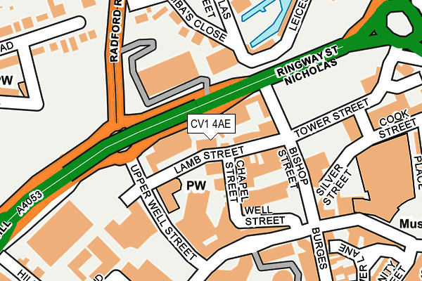 CV1 4AE map - OS OpenMap – Local (Ordnance Survey)