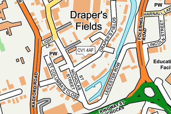 CV1 4AF map - OS OpenMap – Local (Ordnance Survey)