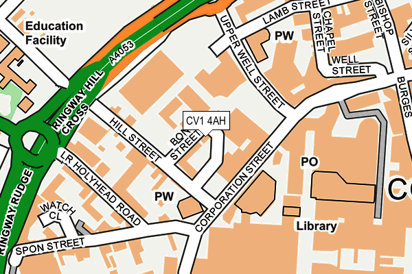 CV1 4AH map - OS OpenMap – Local (Ordnance Survey)