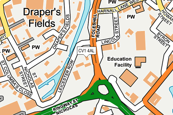 CV1 4AL map - OS OpenMap – Local (Ordnance Survey)
