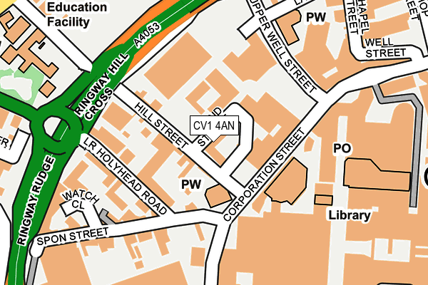 CV1 4AN map - OS OpenMap – Local (Ordnance Survey)