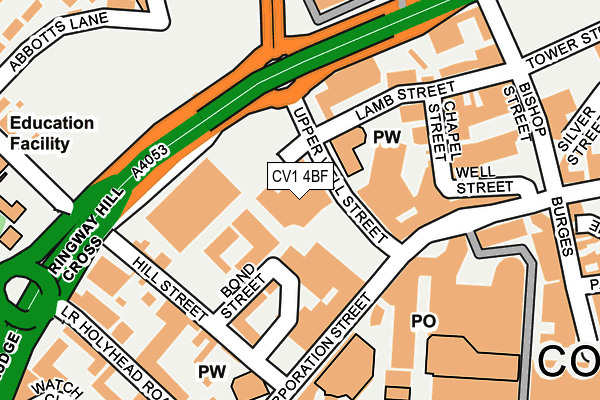 CV1 4BF map - OS OpenMap – Local (Ordnance Survey)