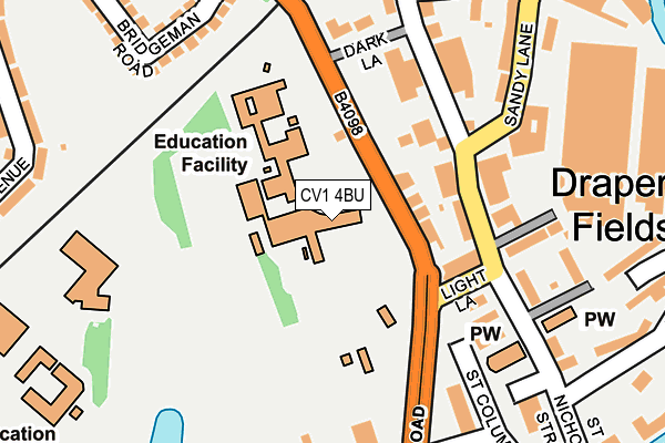 CV1 4BU map - OS OpenMap – Local (Ordnance Survey)