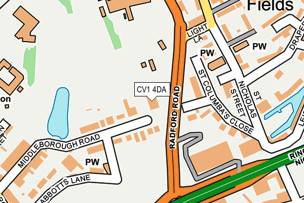 CV1 4DA map - OS OpenMap – Local (Ordnance Survey)