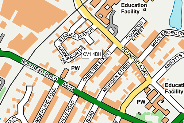 CV1 4DH map - OS OpenMap – Local (Ordnance Survey)