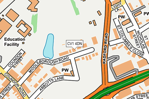 CV1 4DN map - OS OpenMap – Local (Ordnance Survey)