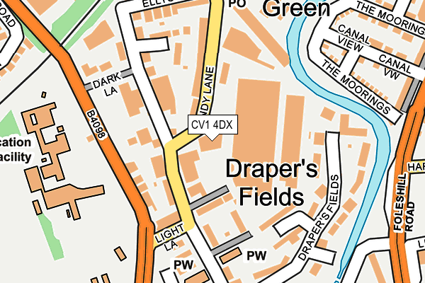 CV1 4DX map - OS OpenMap – Local (Ordnance Survey)