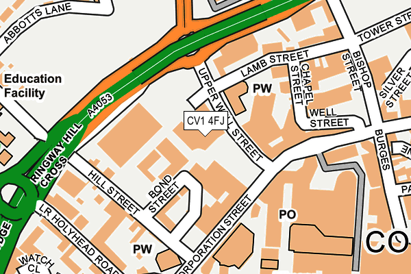 CV1 4FJ map - OS OpenMap – Local (Ordnance Survey)