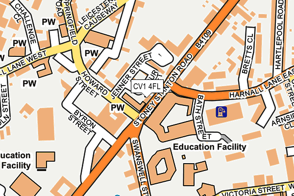 CV1 4FL map - OS OpenMap – Local (Ordnance Survey)