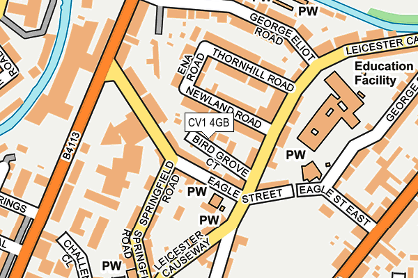 CV1 4GB map - OS OpenMap – Local (Ordnance Survey)