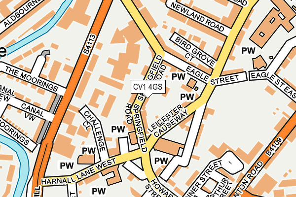 CV1 4GS map - OS OpenMap – Local (Ordnance Survey)